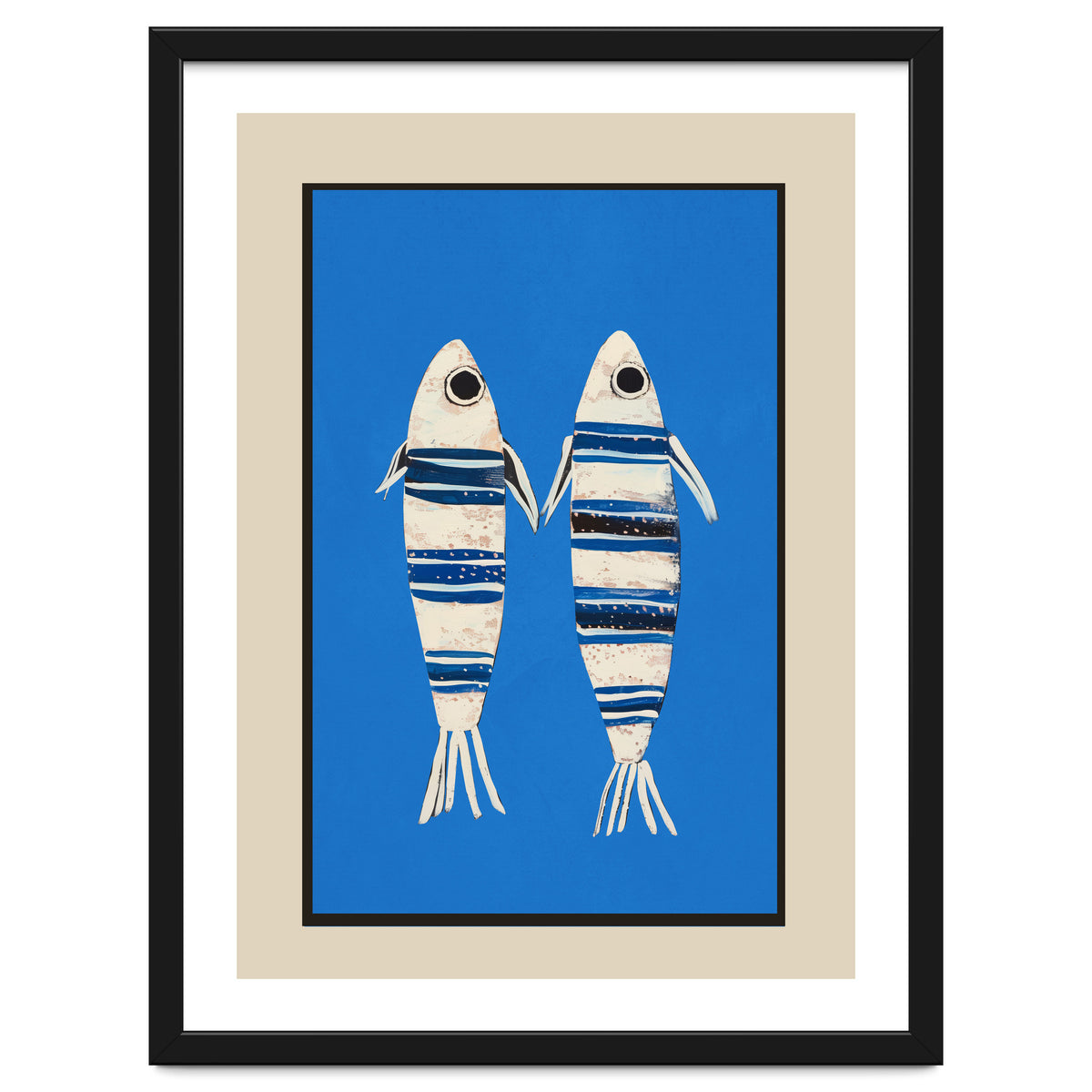 Minimal Fish On Blue