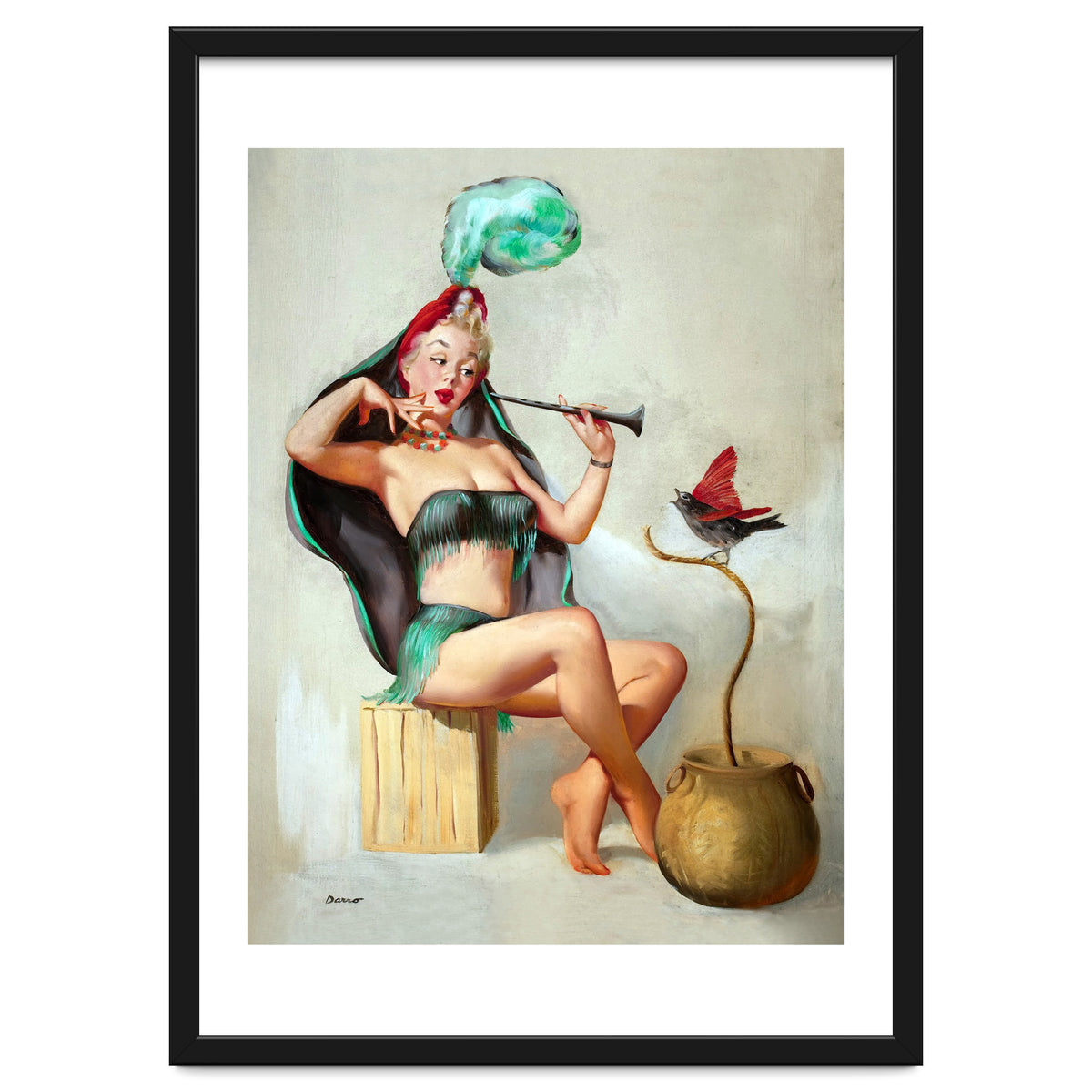 Pinup Sexy Girl Performing A Trick