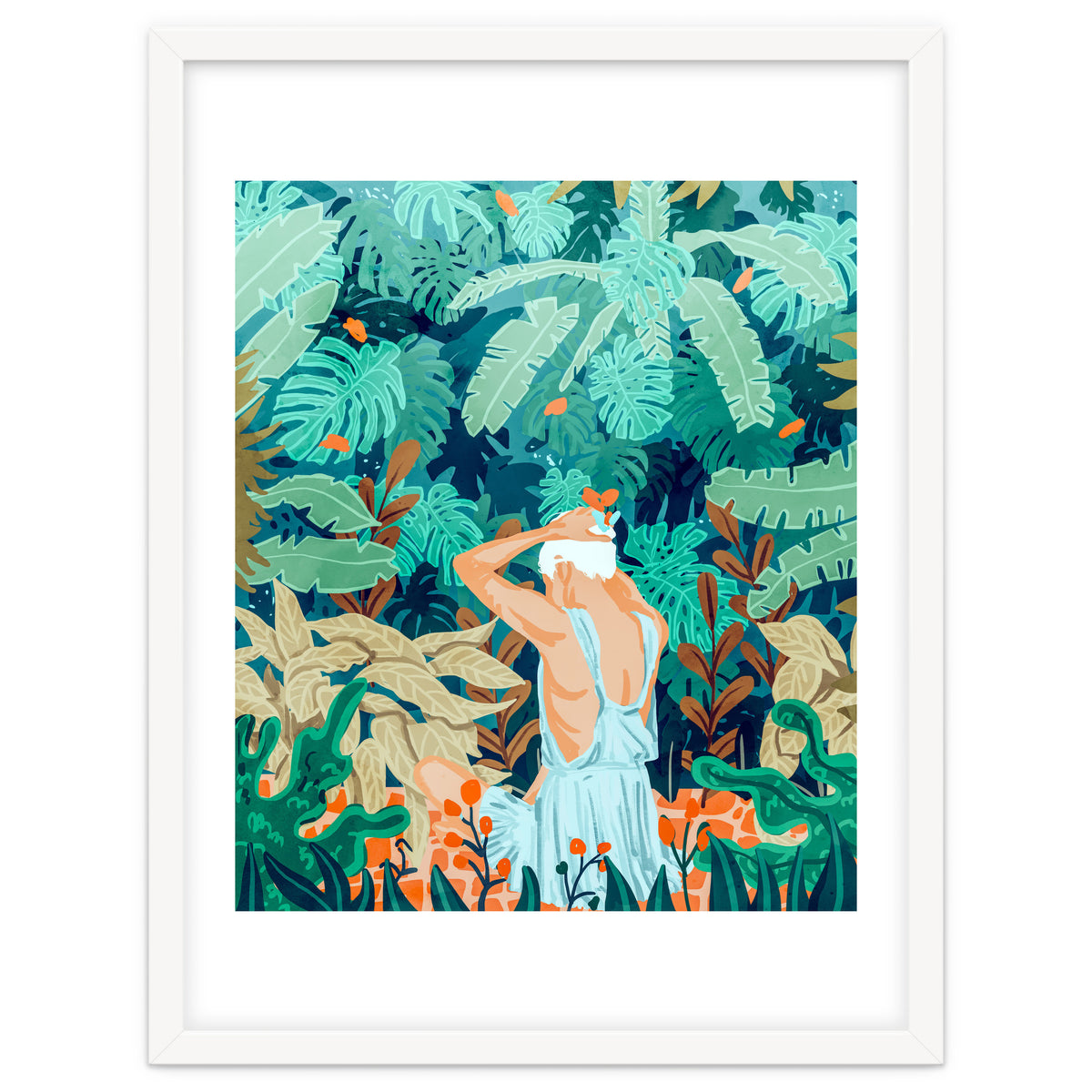 Backyard | Jungle Tropical Nature Painting | Botanical Plant Lady Banana Tree Garden Watercolor