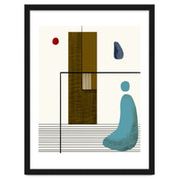 Solitude & Reflection, Abstract Concept Art, Meditation Rustic Eclectic Minimalism, Scandinavian Neutral