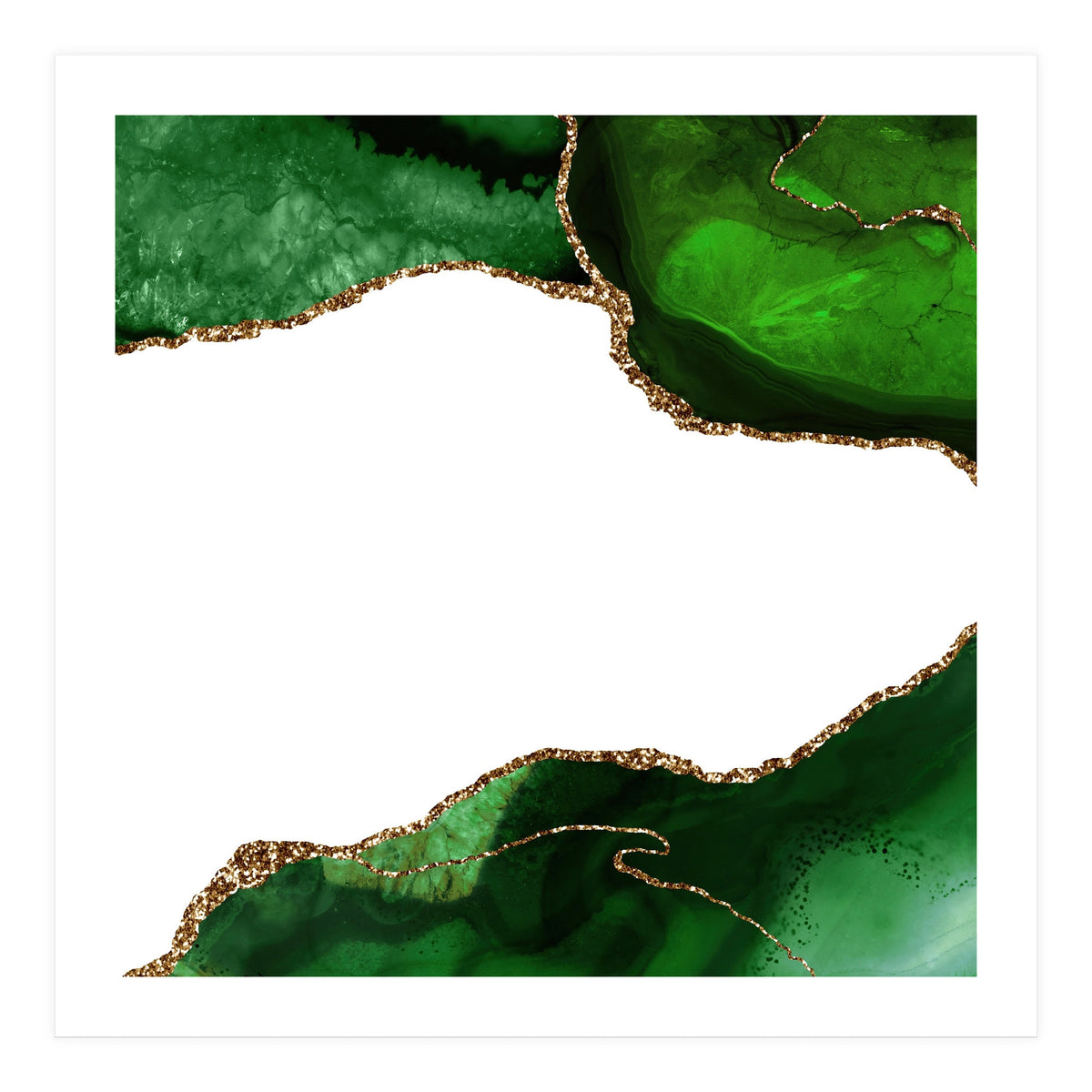 Green & Gold Agate Texture 29 (Print Only)