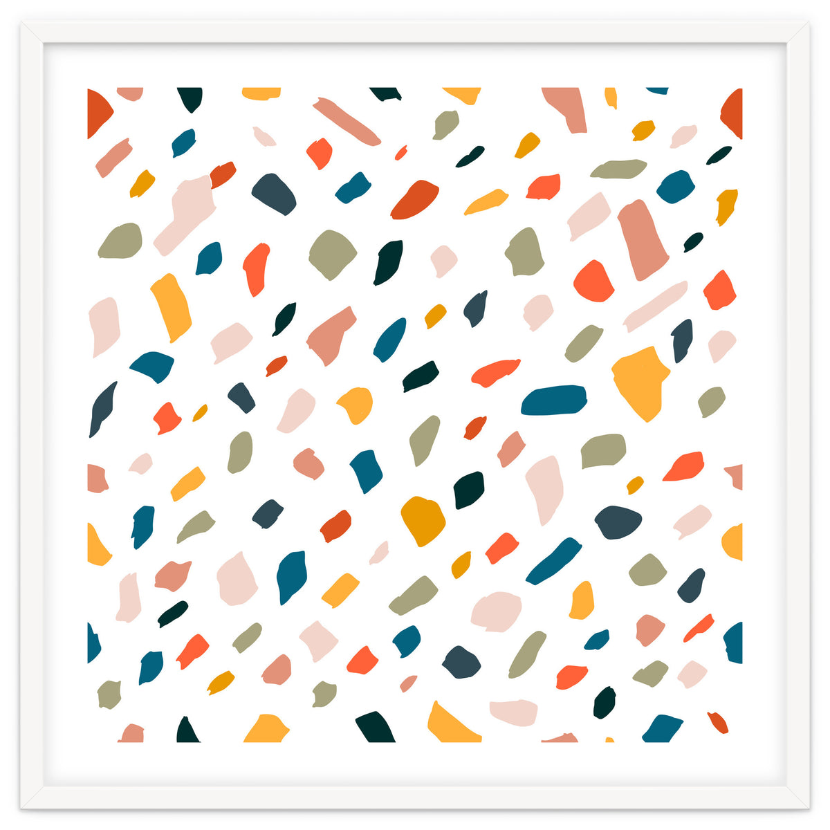 TerrazzoTerrazzo, Abstract Quirky Shapes Bohemian Modern Pattern Confetti Celebration Random Colorful Shapes