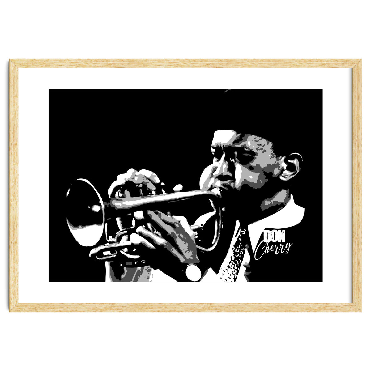 Don Cherry American Jazz Trumpeter in Grayscale