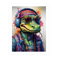 Alligator In Headphones Music (Print Only)