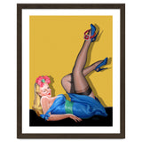 Sexy Pinup Winking Girl In Showing Her New High Heels thumbnail