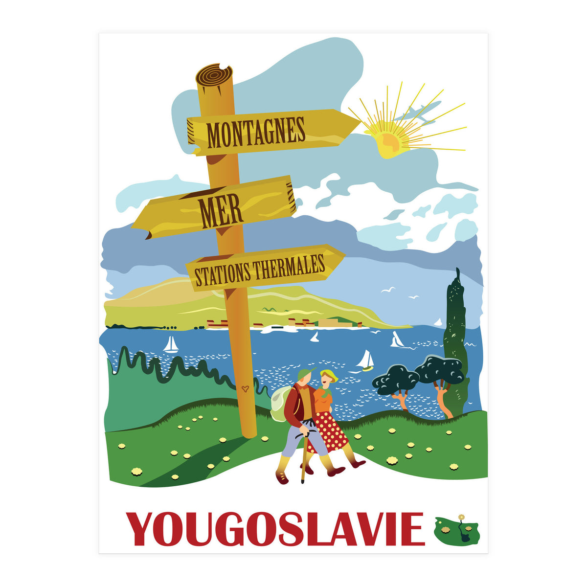 Hiking on Adriatic Coast, Yugoslavia (Print Only)