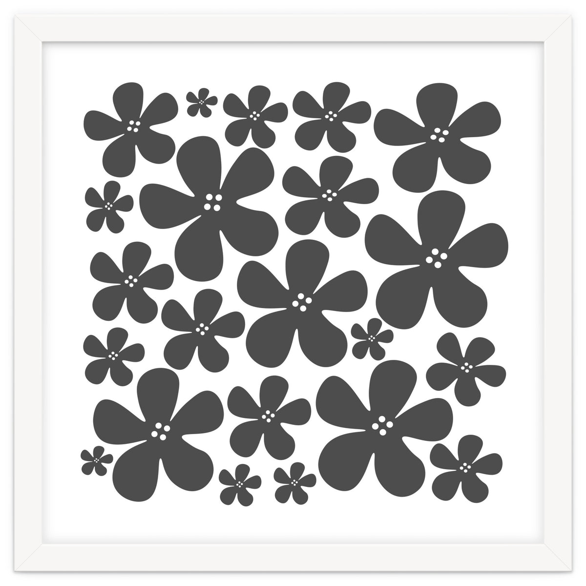 Grey Flowers Pattern