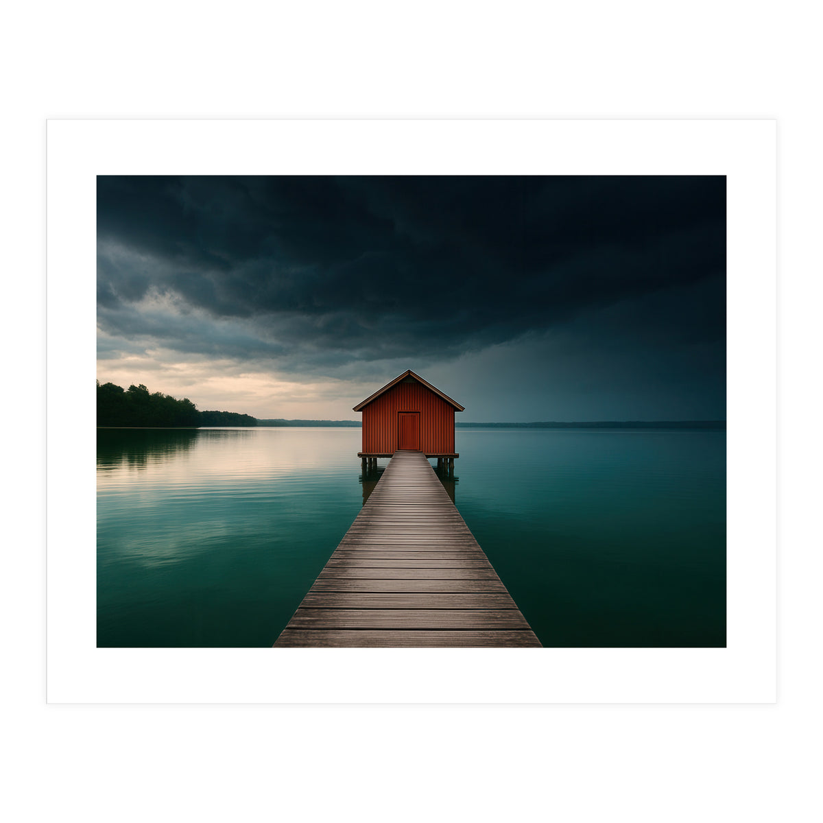 Moody Boathouse Photography Lake House (Print Only)