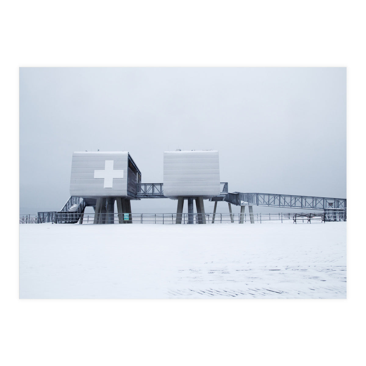 First aid house in the winter seascape (Print Only)