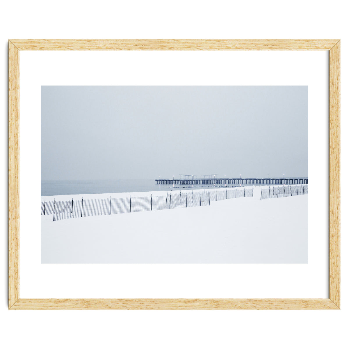 Pier in the winter seascape