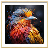 Vibrant Bird With Colorful Splatter Paint thumbnail