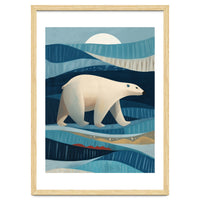 Polar Bear In The Blue Arctic