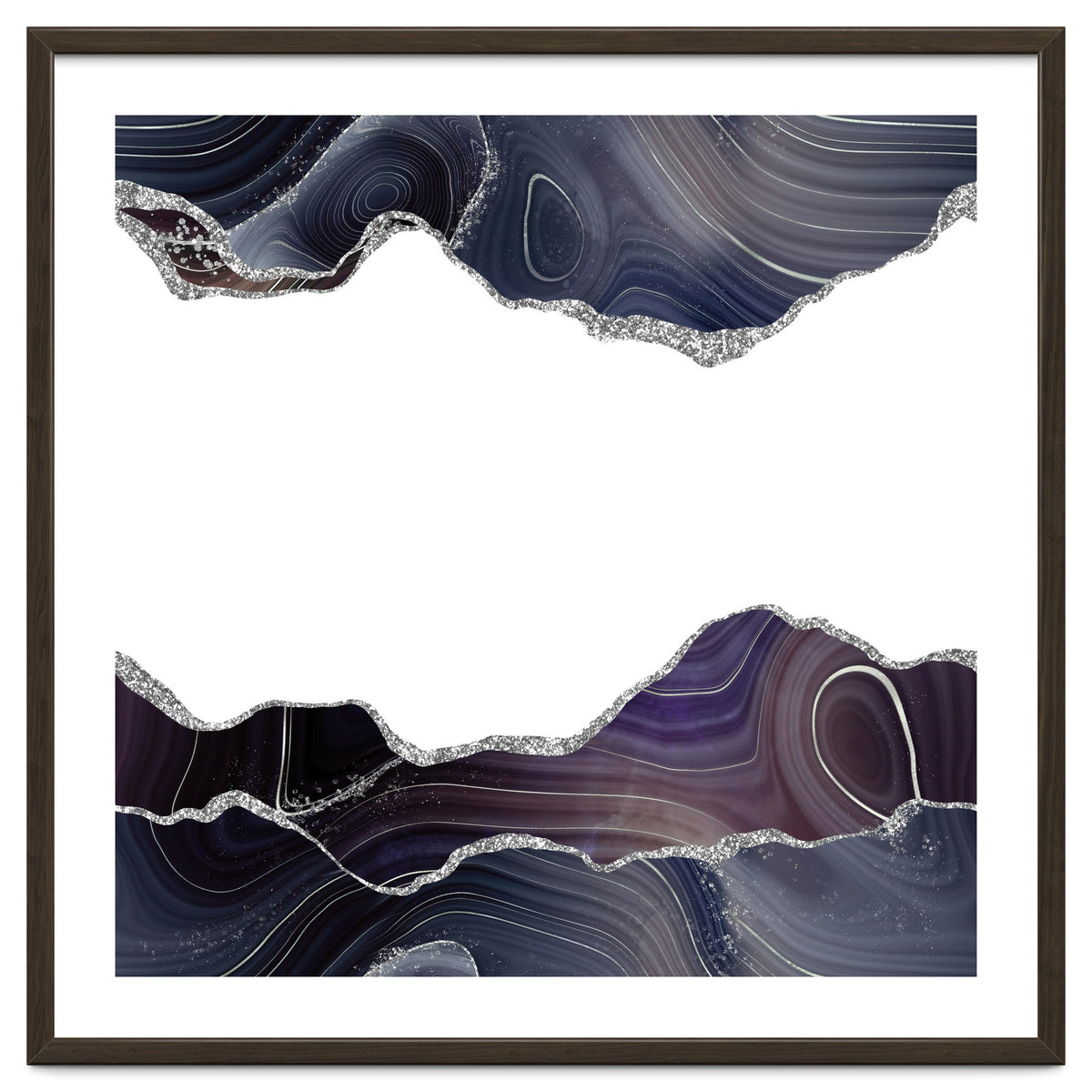 Black & Silver Glitter Agate Texture 08