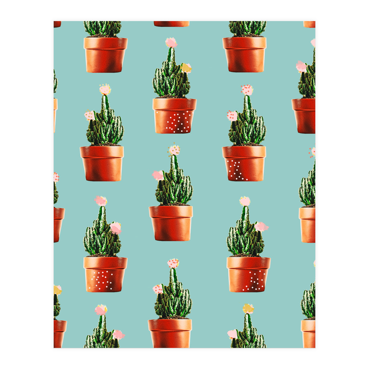 Cactus in Copper Pots #society6 #decor #buyart (Print Only)