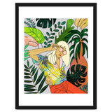 Spring Break, Tropical Bohemian Travel Line Art, Woman Fashion Palm Forest Jungle Watercolor Nature thumbnail