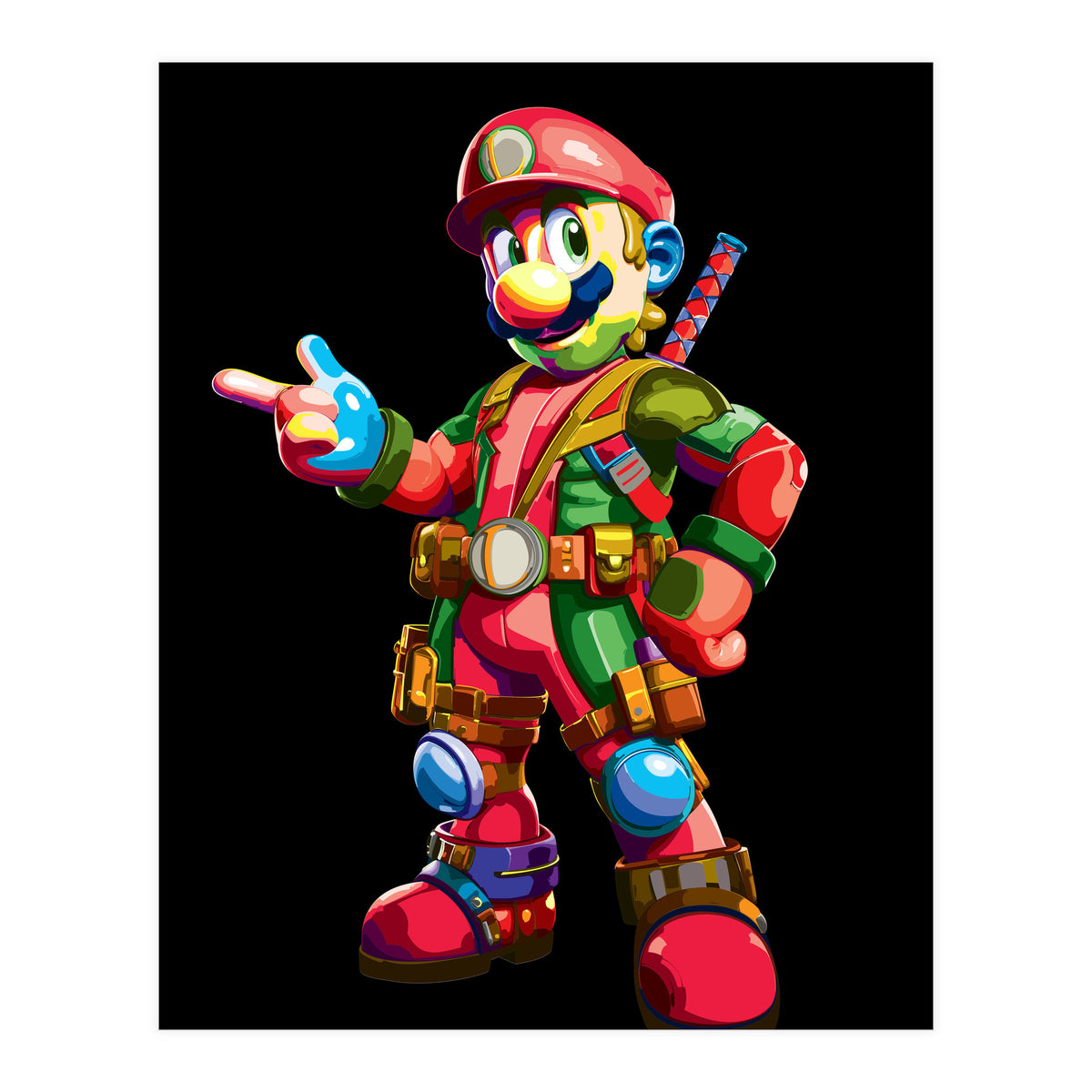 Mario Bros Action Fight Game 1 (Print Only)