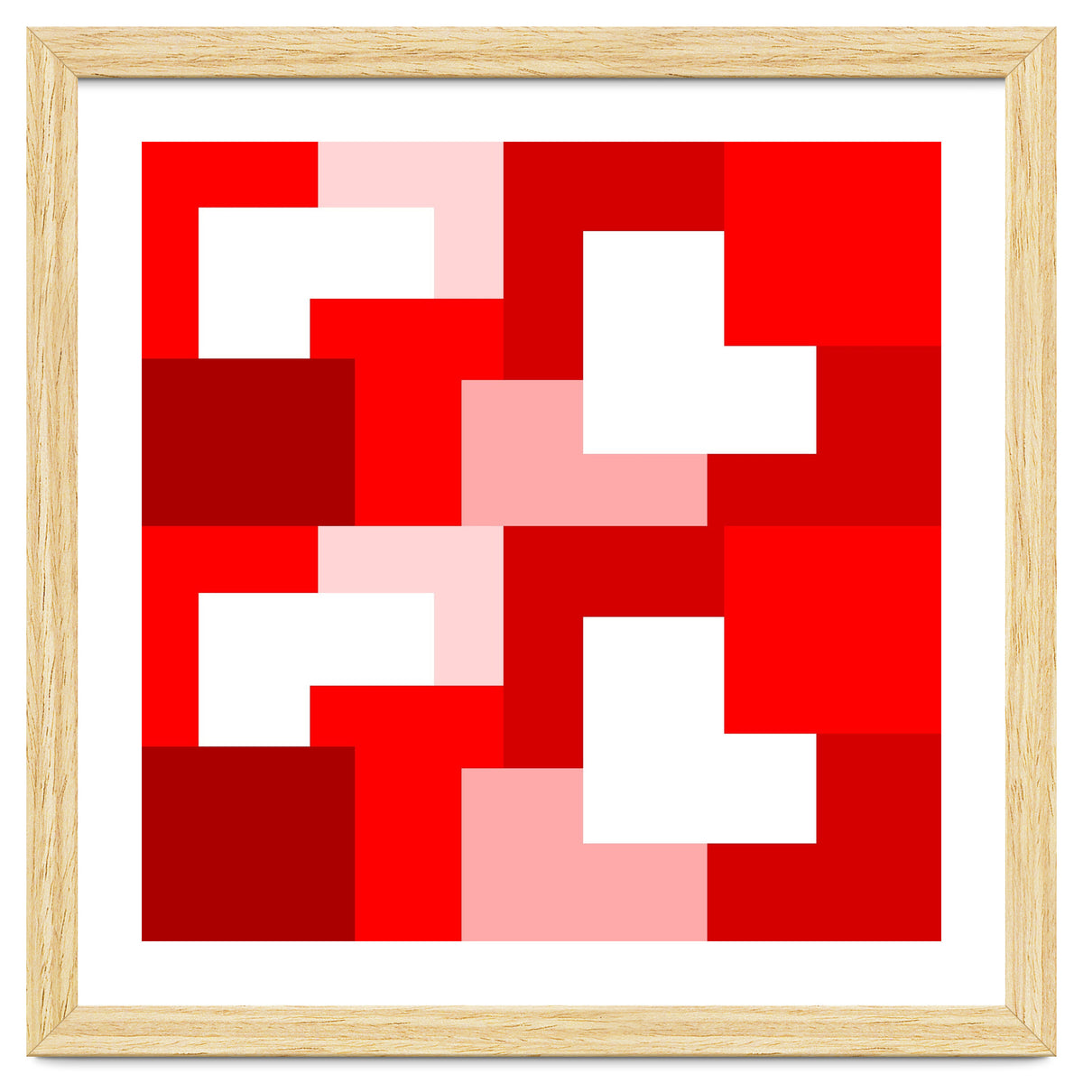 Red Abstract Square Tiles