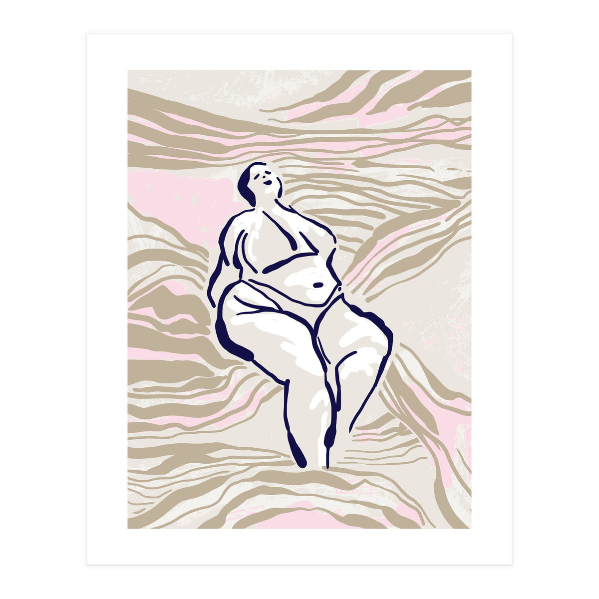 Follow the lines Serene woman in the water (Print Only)