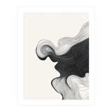 Abstract Black And White Wavy Lines Flowing Organic Shape (Print Only) thumbnail