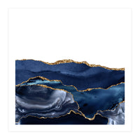Navy & Gold Agate Texture 21  (Print Only)