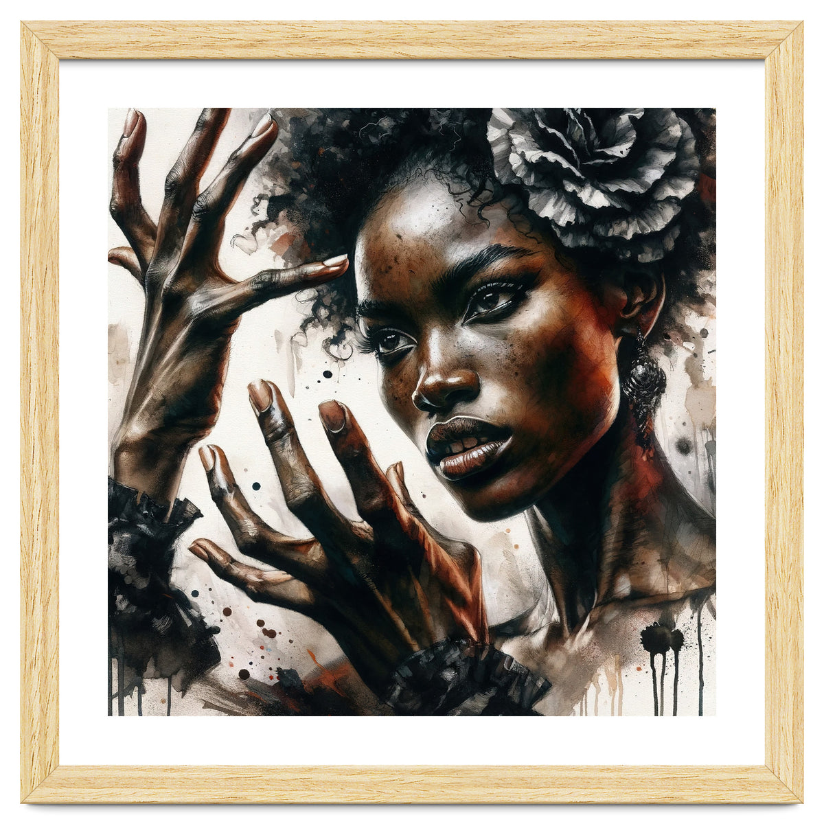 Noir Flamenco Hands Portrait