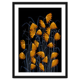 Linocut flower meadow black thumbnail