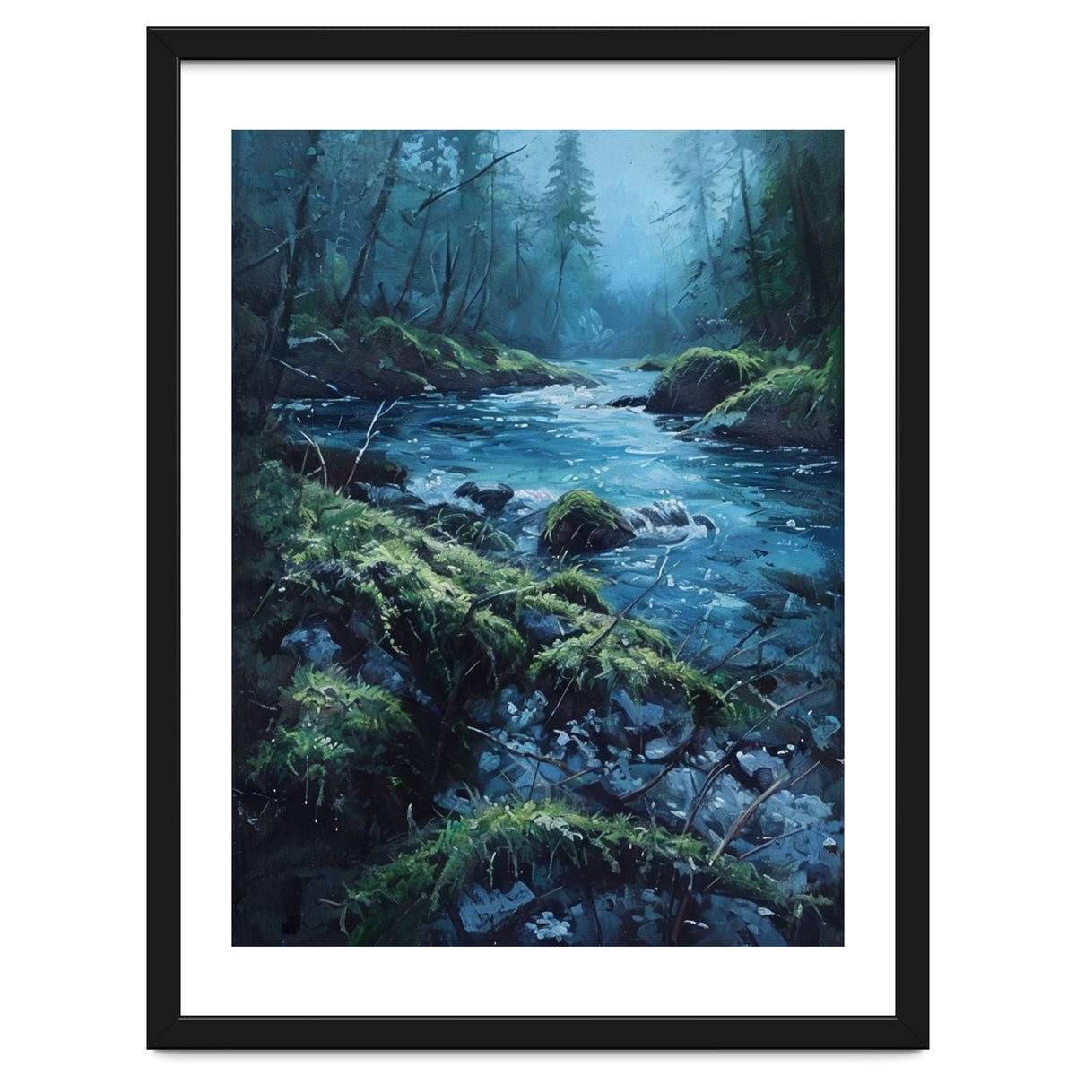 The Cerulean Current: A Whispering Flow Through the Moss