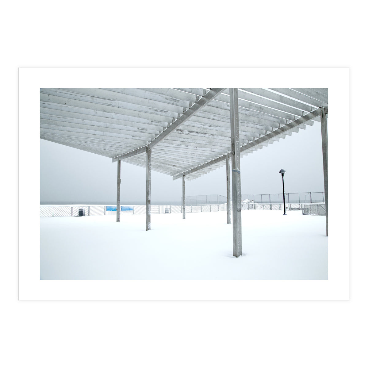 Sunshade site in the winter beach (Print Only)