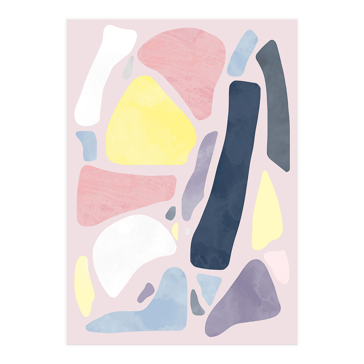 Organic Rustic Abstract Shapes Pastel I (Print Only)