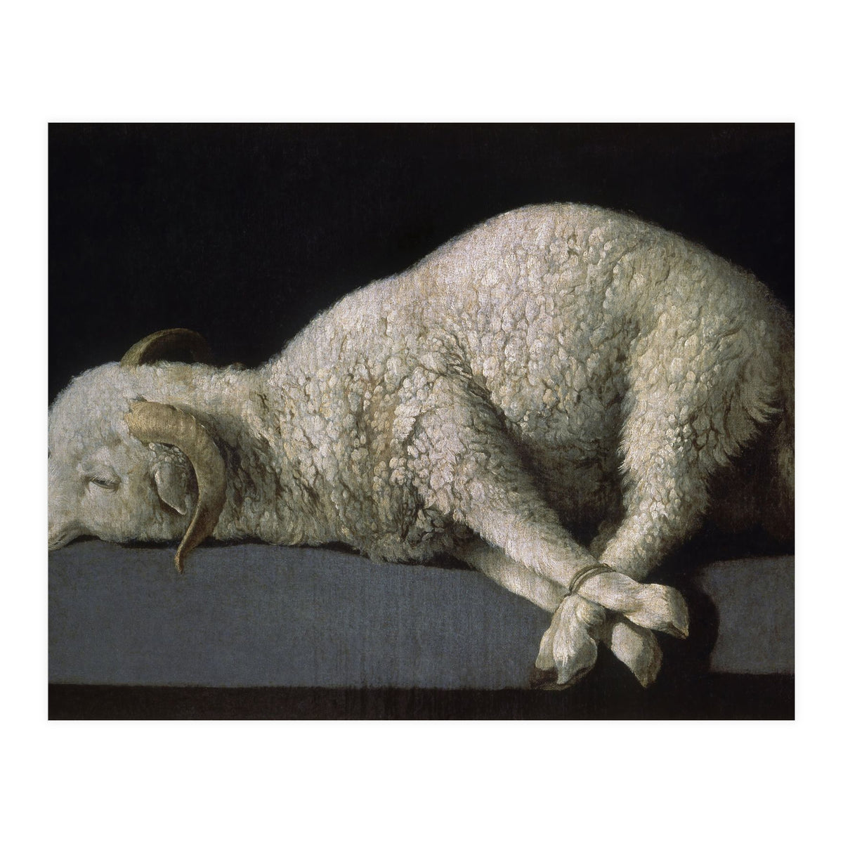 Agnus Dei - ca.1635-40 - oil on canvas - 37,3 x 62 cm - Spanish Baroque - NP 7293. (Print Only)