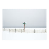 Fake palm tree in the winter snow beach (Print Only) thumbnail