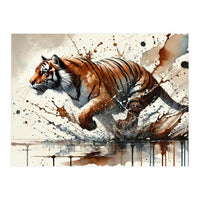 Dynamic Tiger In Motion (Print Only)