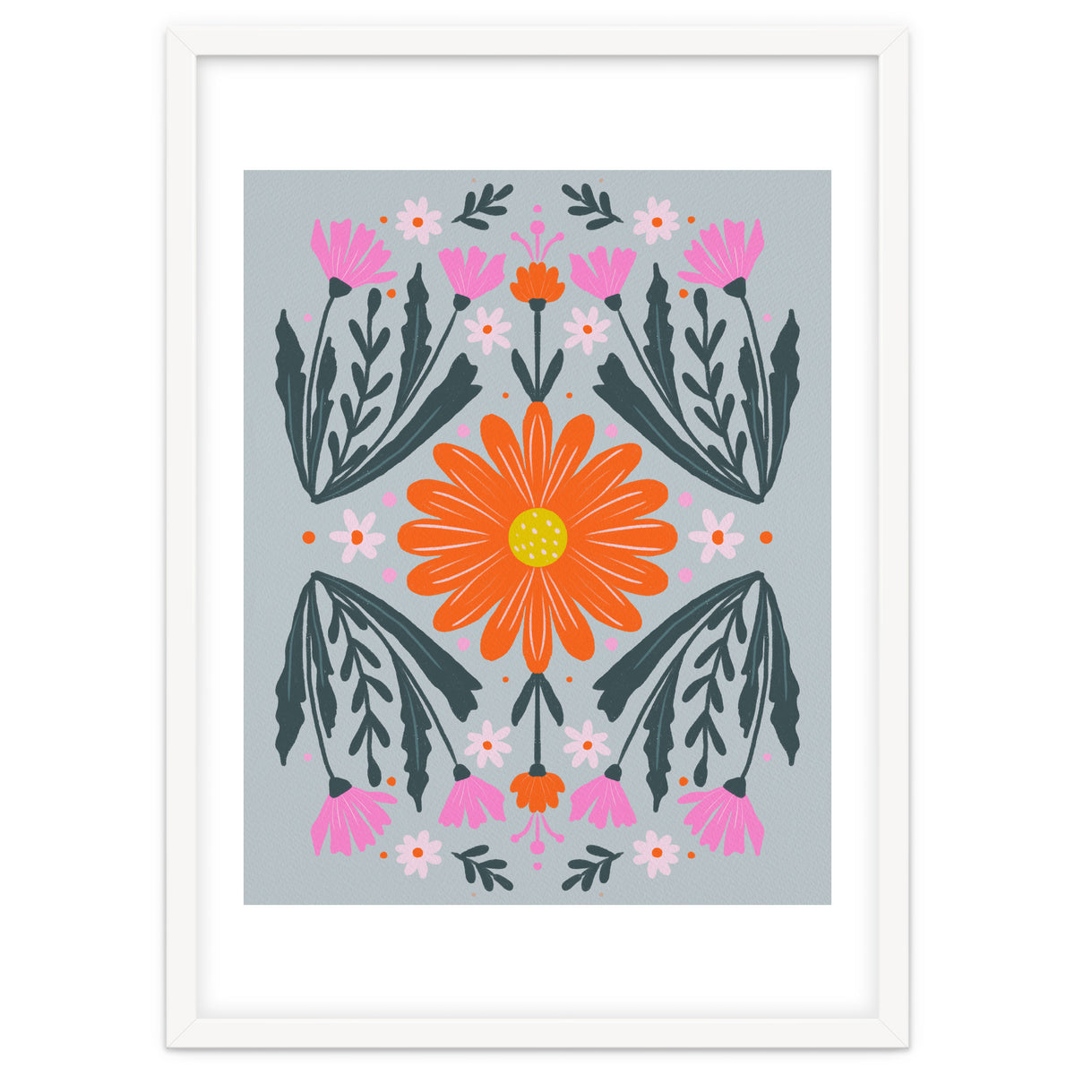 Orange Flower with pink buds