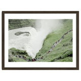 Tourists walking around the waterfall - Iceland thumbnail