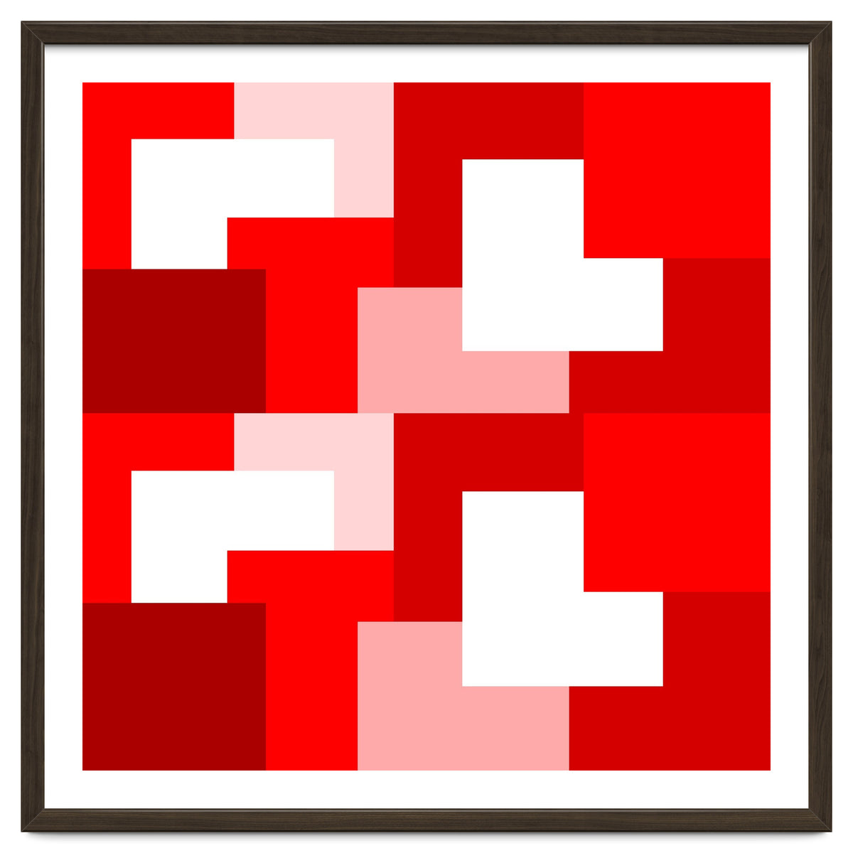 Red Abstract Square Tiles