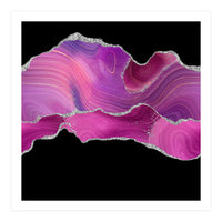 Magenta & Silver Agate Texture 04  (Print Only)
