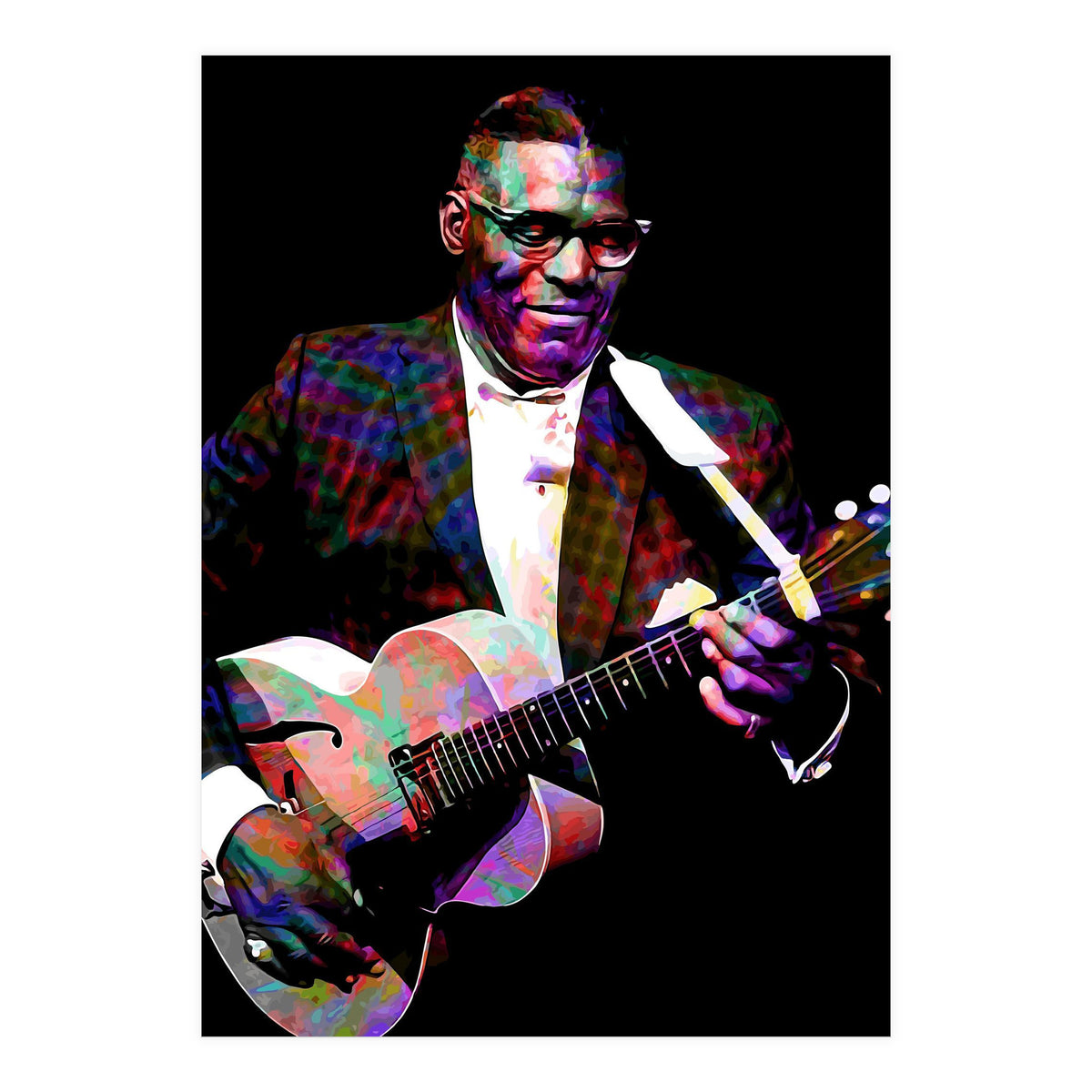 Howlin Wolf American Blues Guitarist Colorful (Print Only)