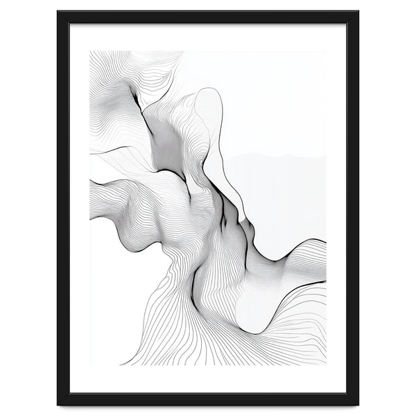 Abstract Black And White Flowing Lines