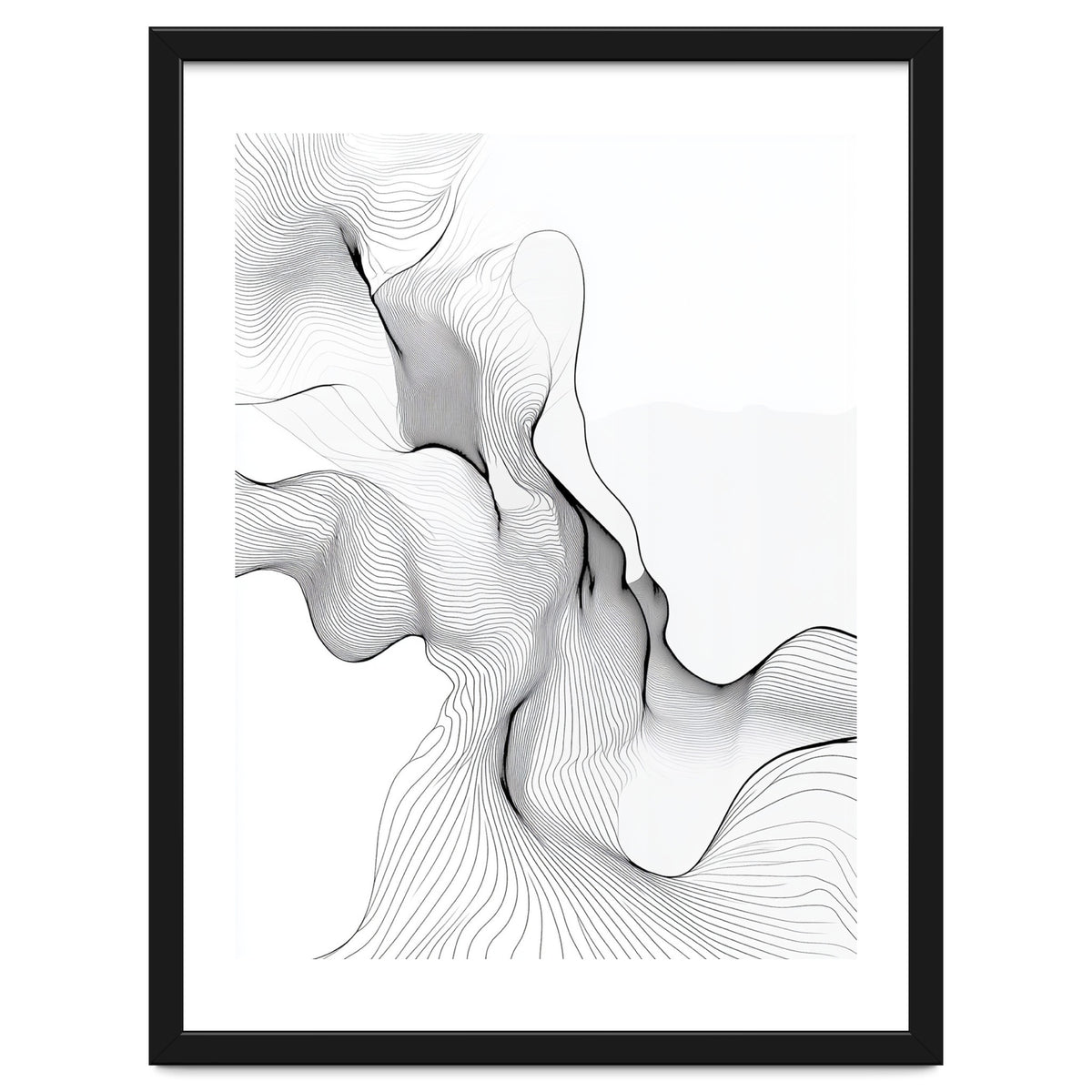 Abstract Black And White Flowing Lines