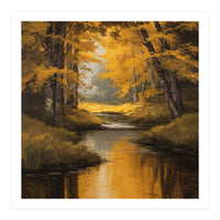 Golden Autumn Forest River (Print Only)