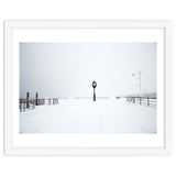 A clock tower in the snow beach thumbnail