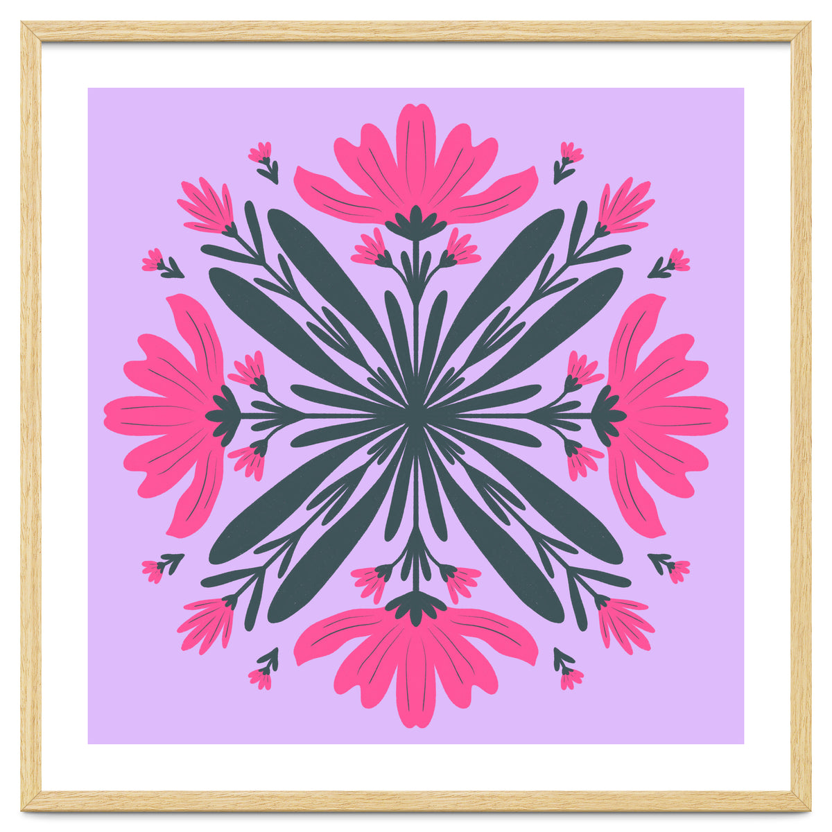 Magenta mandala flowers