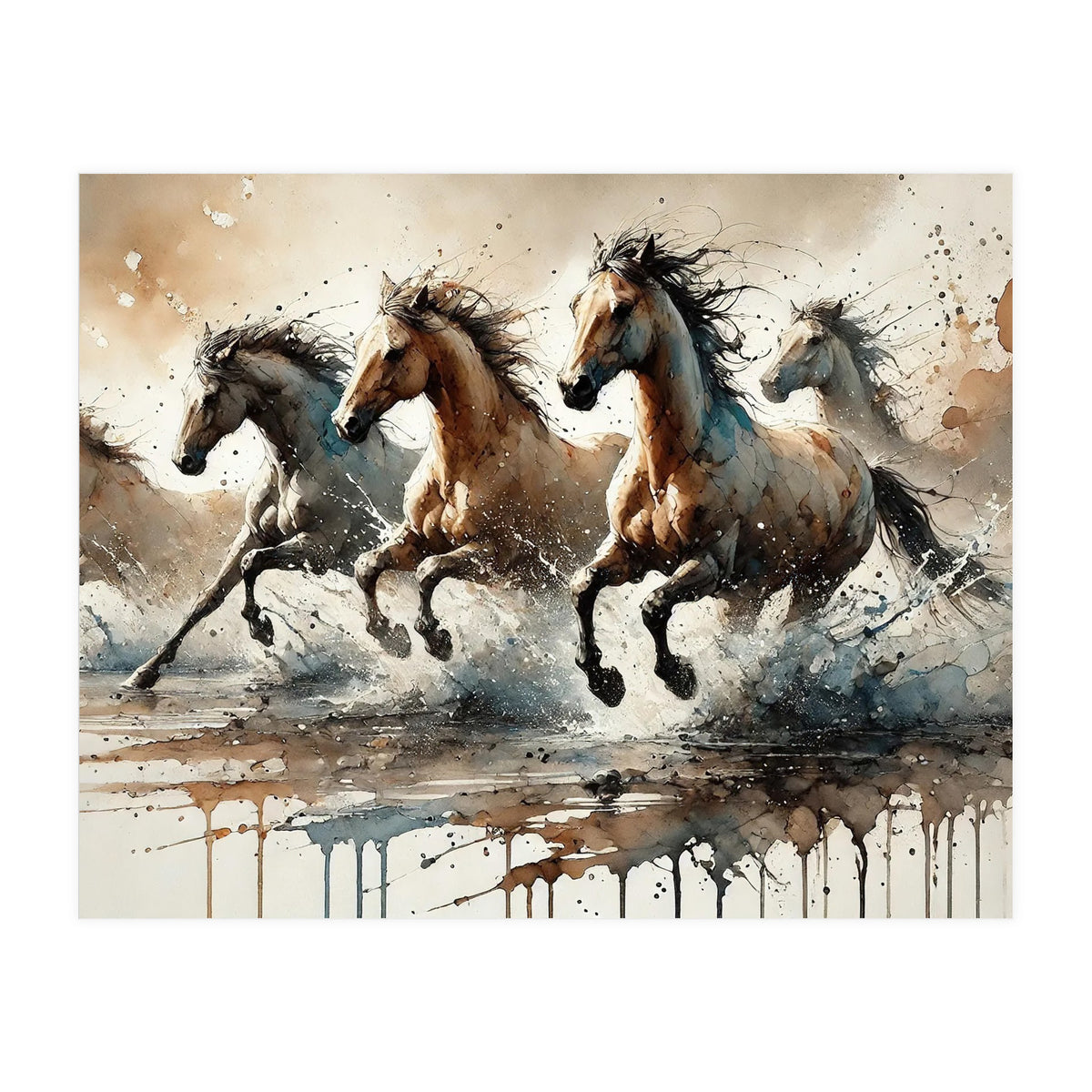 Wild Horses Rush (Print Only)