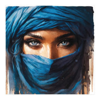 Blue Eyes Tuareg Woman Portrait (Print Only)