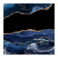 Navy & Gold Agate Texture 16  (Print Only)