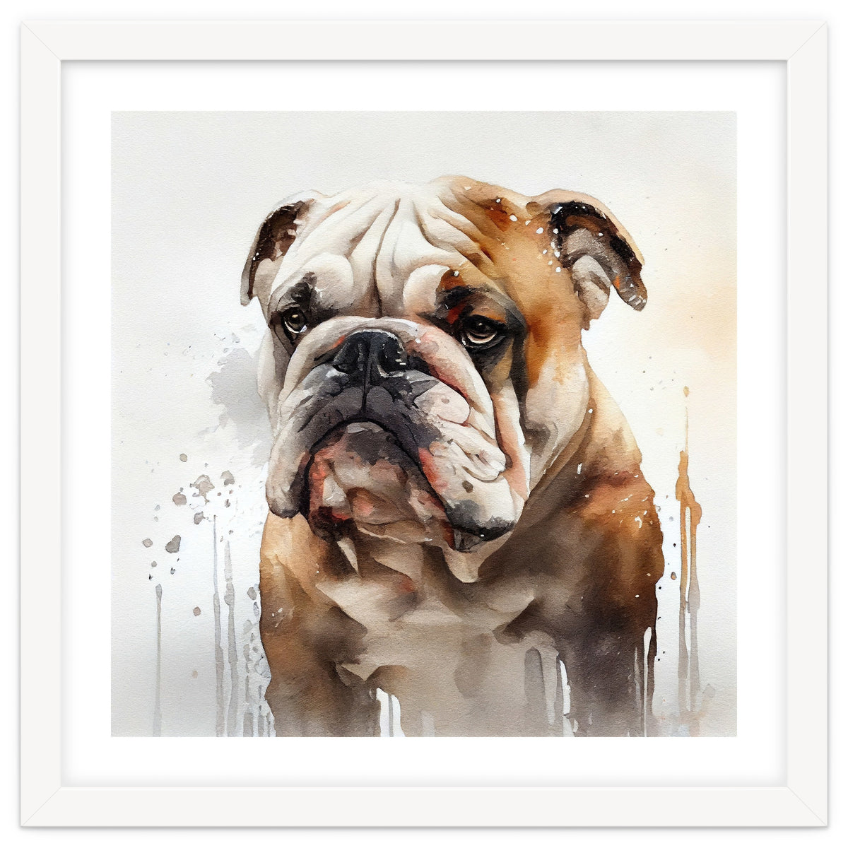 Watercolor British Bulldog