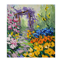 Sun-Drenched Garden Pergola Oil Painting (Print Only)