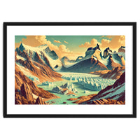 Vintage Argentina, Patagonia Glaciers Poster