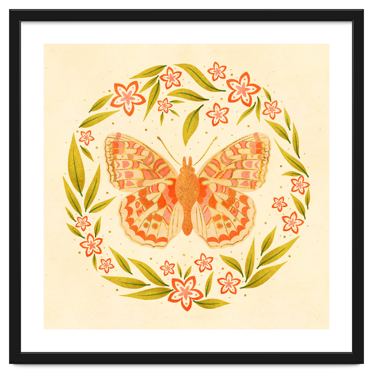 Retro Floral Butterfly