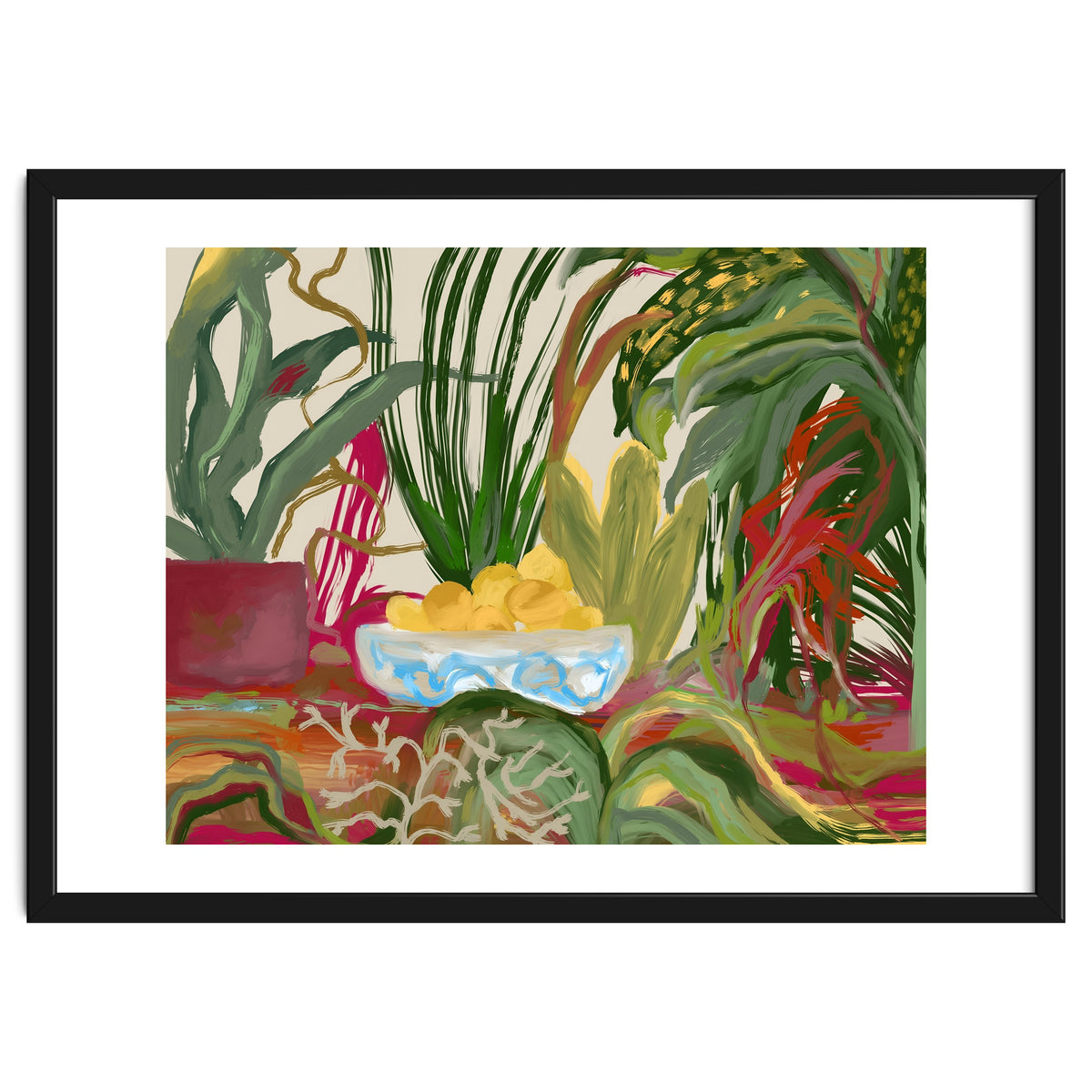 Tropical Table of Lemons still life expressionism oil